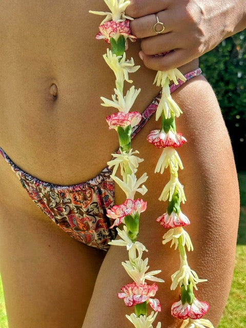 Flora Vintage Adjustable Strap Bikini Bottom